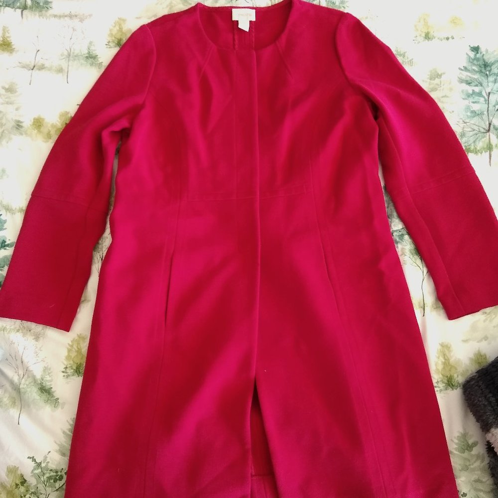 Red Long Sleeve Duster Coat